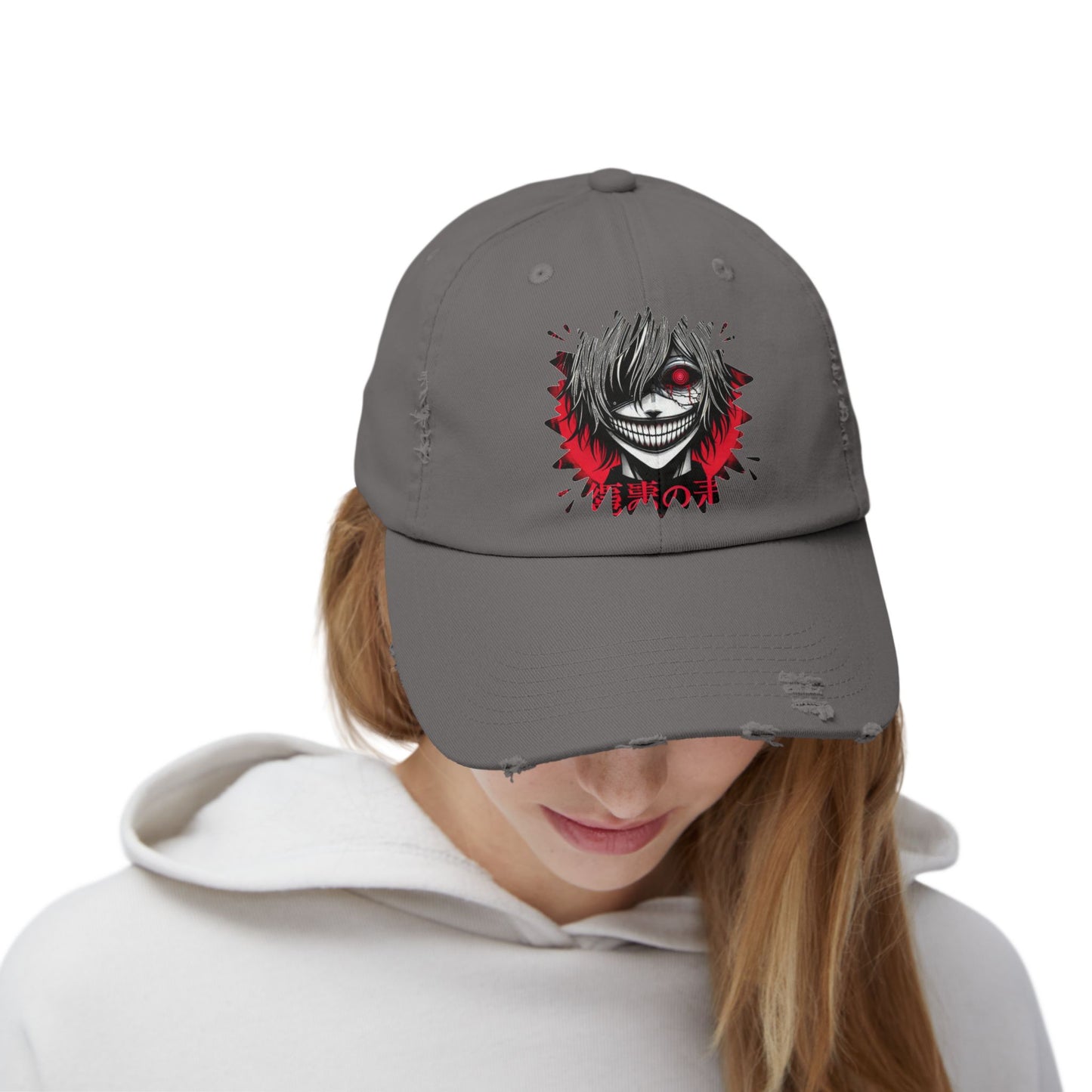 Distressed Cap - Anime-Inspired Design