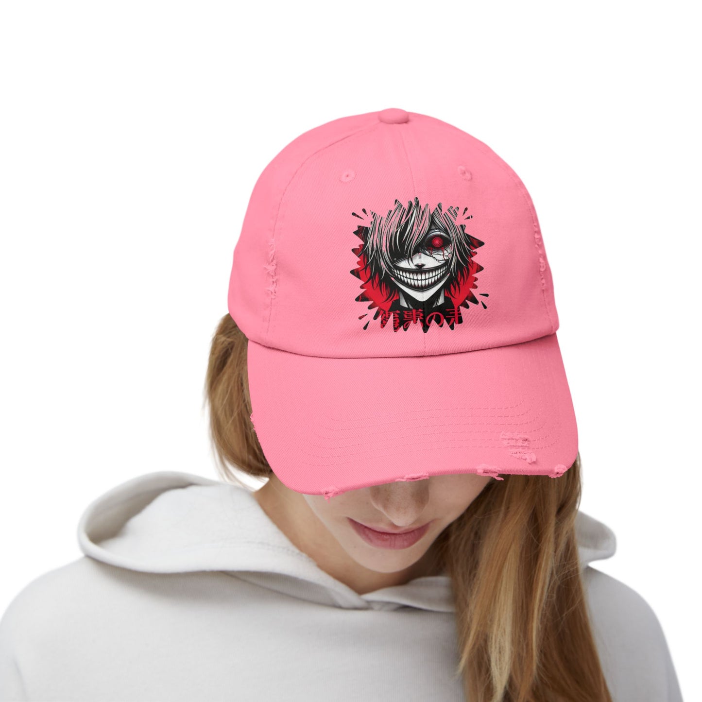 Distressed Cap - Anime-Inspired Design