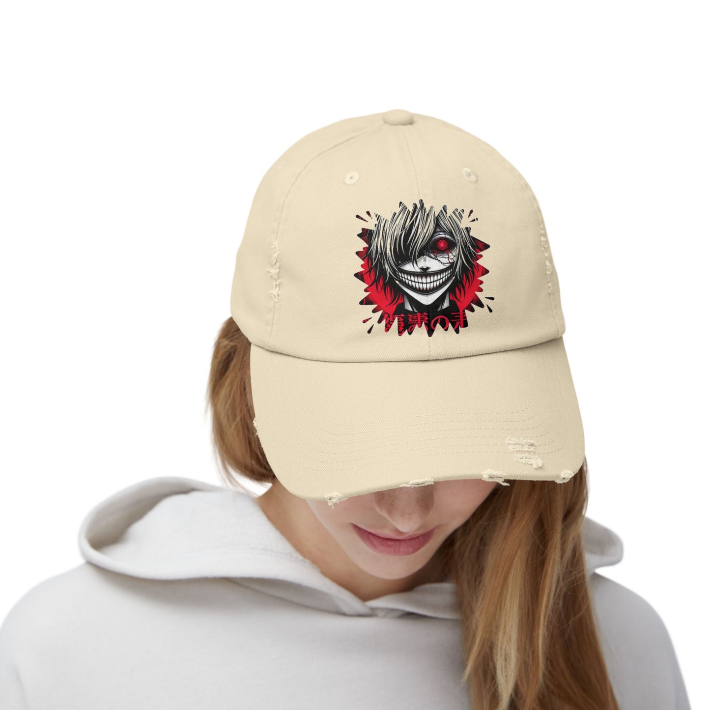 Distressed Cap - Anime-Inspired Design