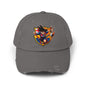Sports Hat Dragon Theme Unisex Distressed Cap for Fans