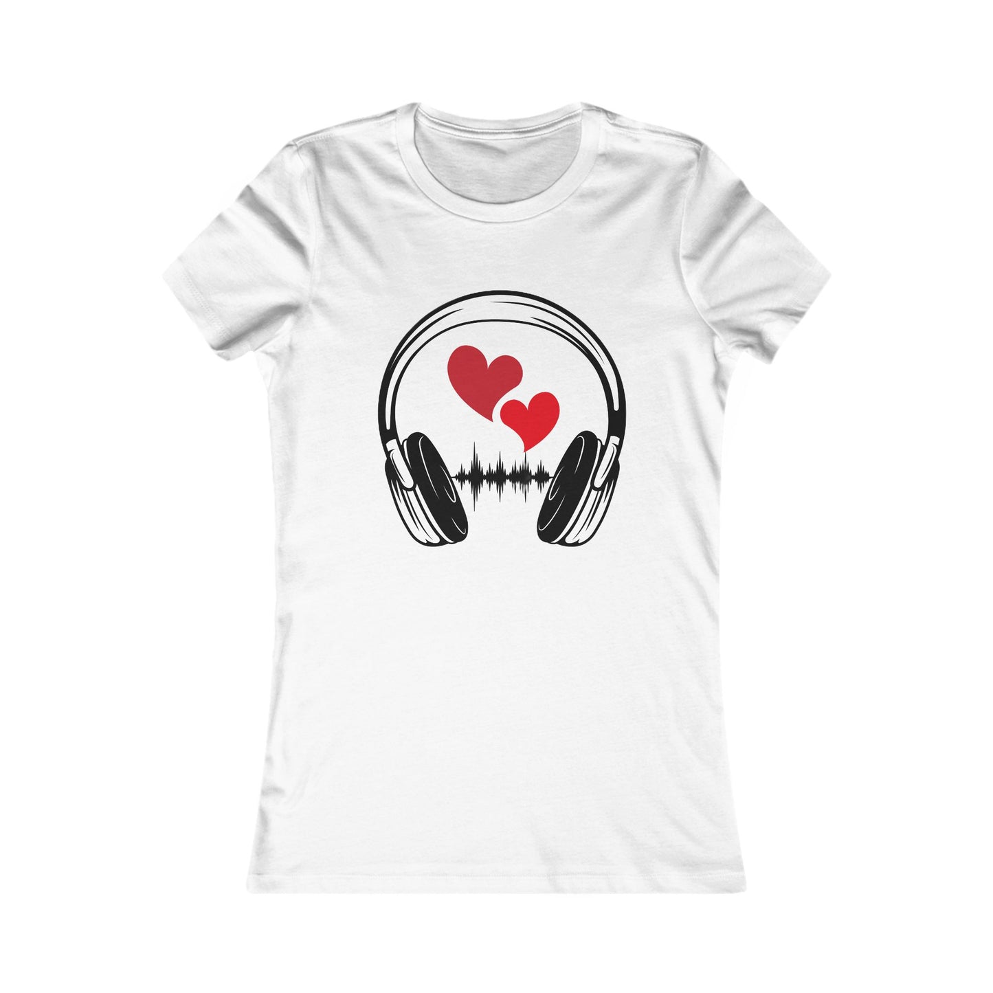 Love Beats Women's Favorite Tee - Heart and Headphones Design