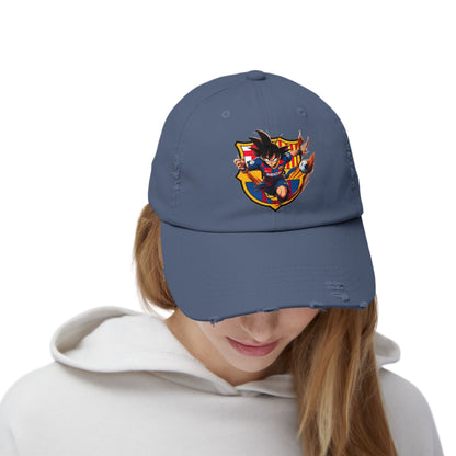 Sports Hat Dragon Theme Unisex Distressed Cap for Fans